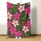 Aonana Secret Garden Flowers Soft Cozy Flannel Throw Blanket