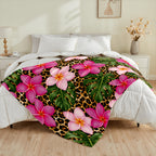 Aonana Secret Garden Flowers Soft Cozy Flannel Throw Blanket