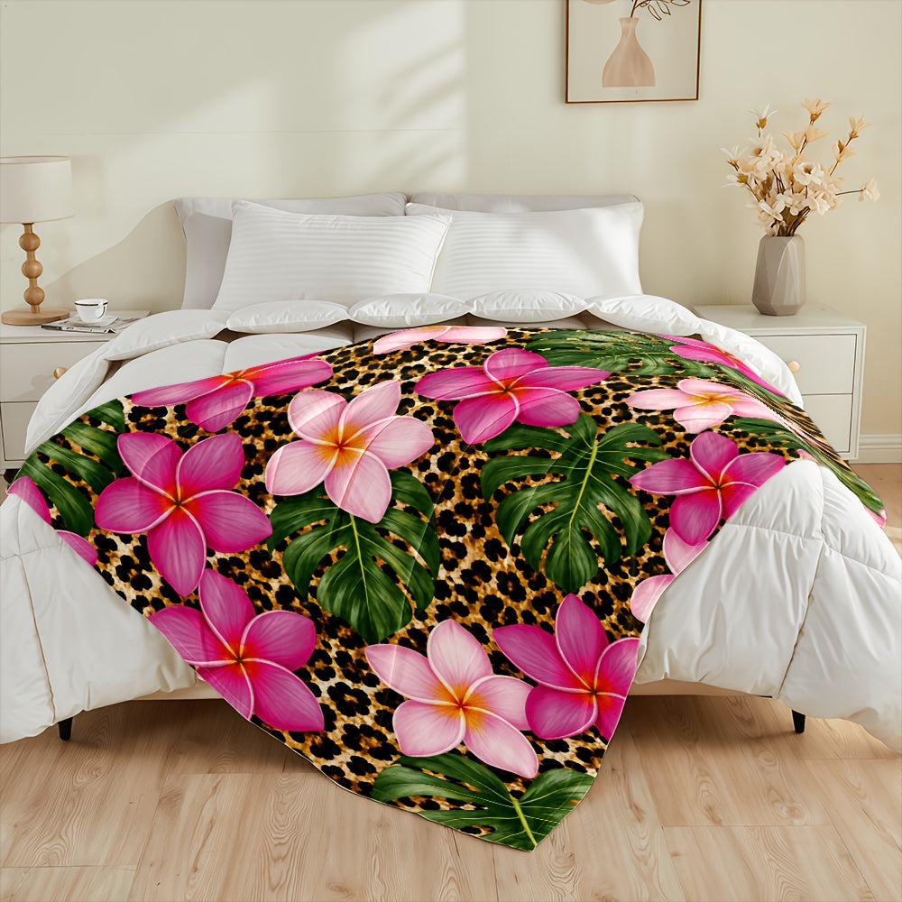 Aonana Secret Garden Flowers Soft Cozy Flannel Throw Blanket