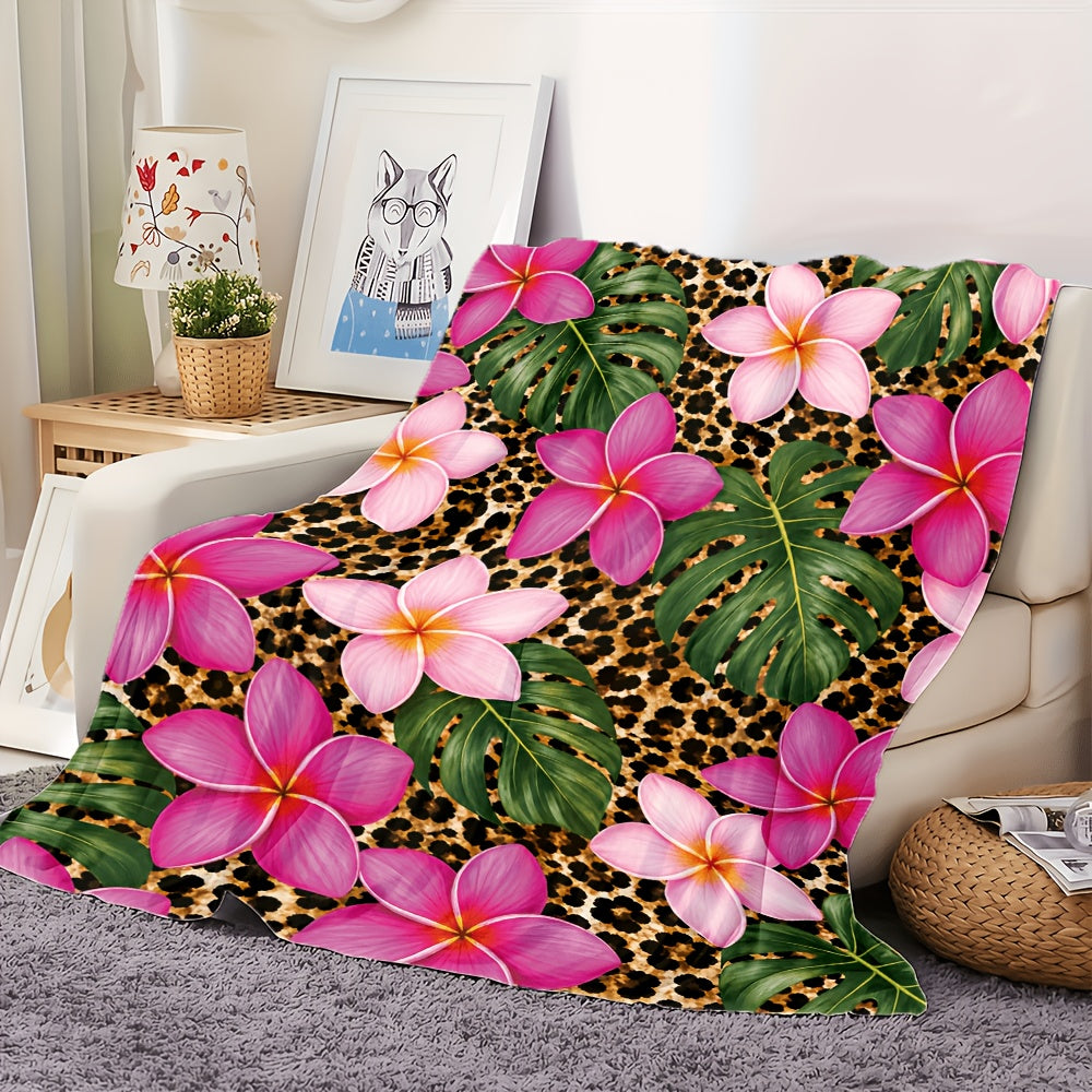 Aonana Secret Garden Flowers Soft Cozy Flannel Throw Blanket