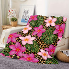 Aonana Secret Garden Flowers Soft Cozy Flannel Throw Blanket
