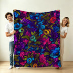 Aonana Secret Garden Flowers Soft Cozy Flannel Throw Blanket