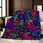 Aonana Secret Garden Flowers Soft Cozy Flannel Throw Blanket