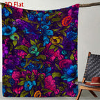 Aonana Secret Garden Flowers Soft Cozy Flannel Throw Blanket