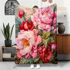 Aonana Secret Garden Flowers Soft Cozy Flannel Throw Blanket