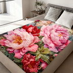 Aonana Secret Garden Flowers Soft Cozy Flannel Throw Blanket