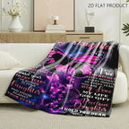 Aonana "To My Daughter" Pink Butterfly Flannel Throw Blanket