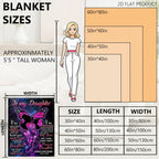 Aonana "To My Daughter" Pink Butterfly Flannel Throw Blanket