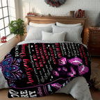 Aonana "To My Daughter" Butterfly Mandala Flannel Throw Blanket