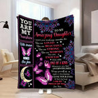 Aonana "To My Daughter" Butterfly Mandala Flannel Throw Blanket