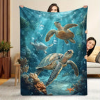 Aonana Sea Turtle Cozy Flannel Blanket