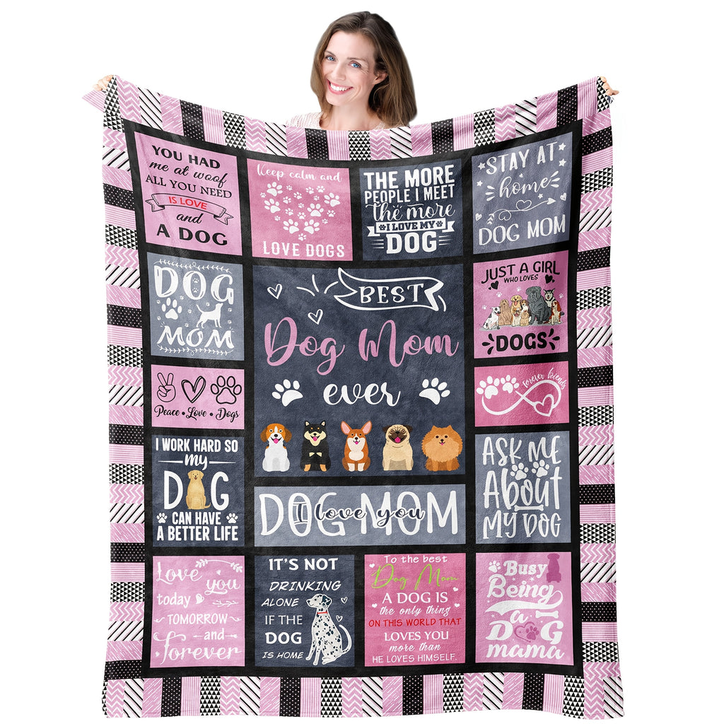 Aonana Cozy Dog Mom Flannel Blanket