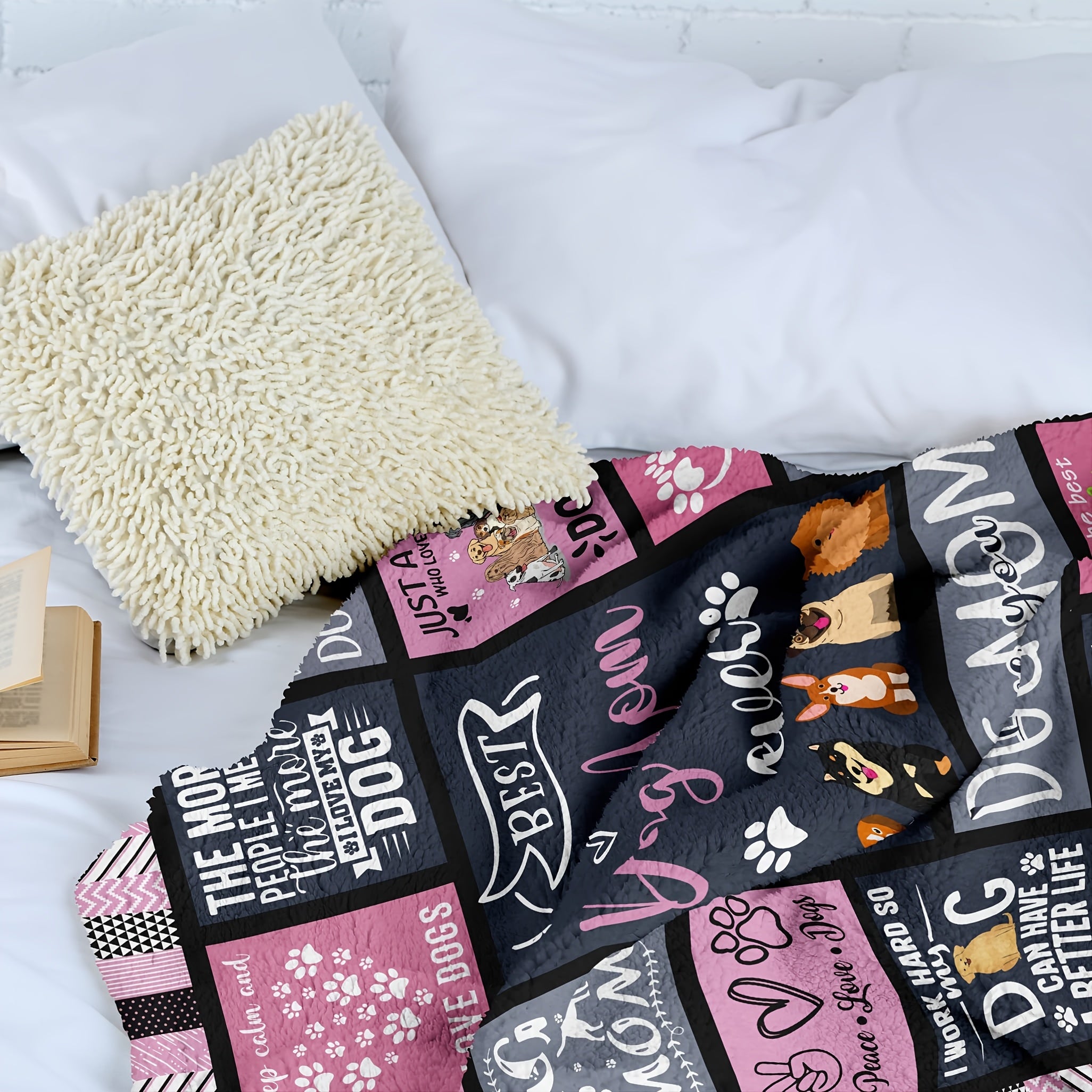 Aonana Cozy Dog Mom Flannel Blanket