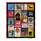 Aonana Cozy Dachshund Dog Mom Flannel Blanket