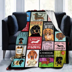 Aonana Cozy Dachshund Dog Mom Flannel Blanket