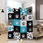 Aonana Cute Paw Print Flannel Blanket