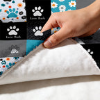 Aonana Cute Paw Print Flannel Blanket