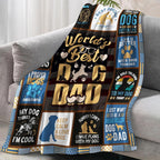 Aonana “World’s Best Dog Dad” Flannel Blanket