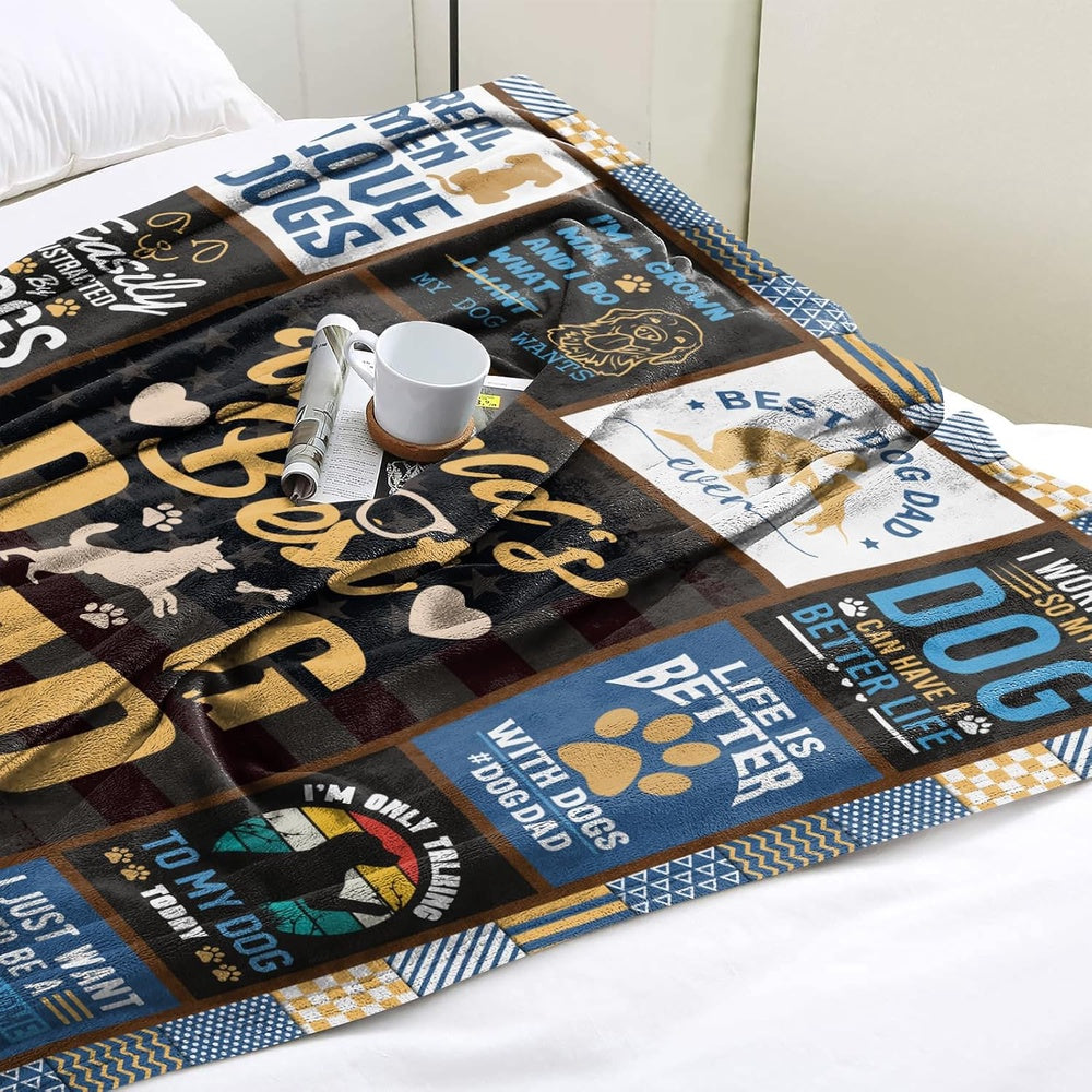 Aonana “World’s Best Dog Dad” Flannel Blanket