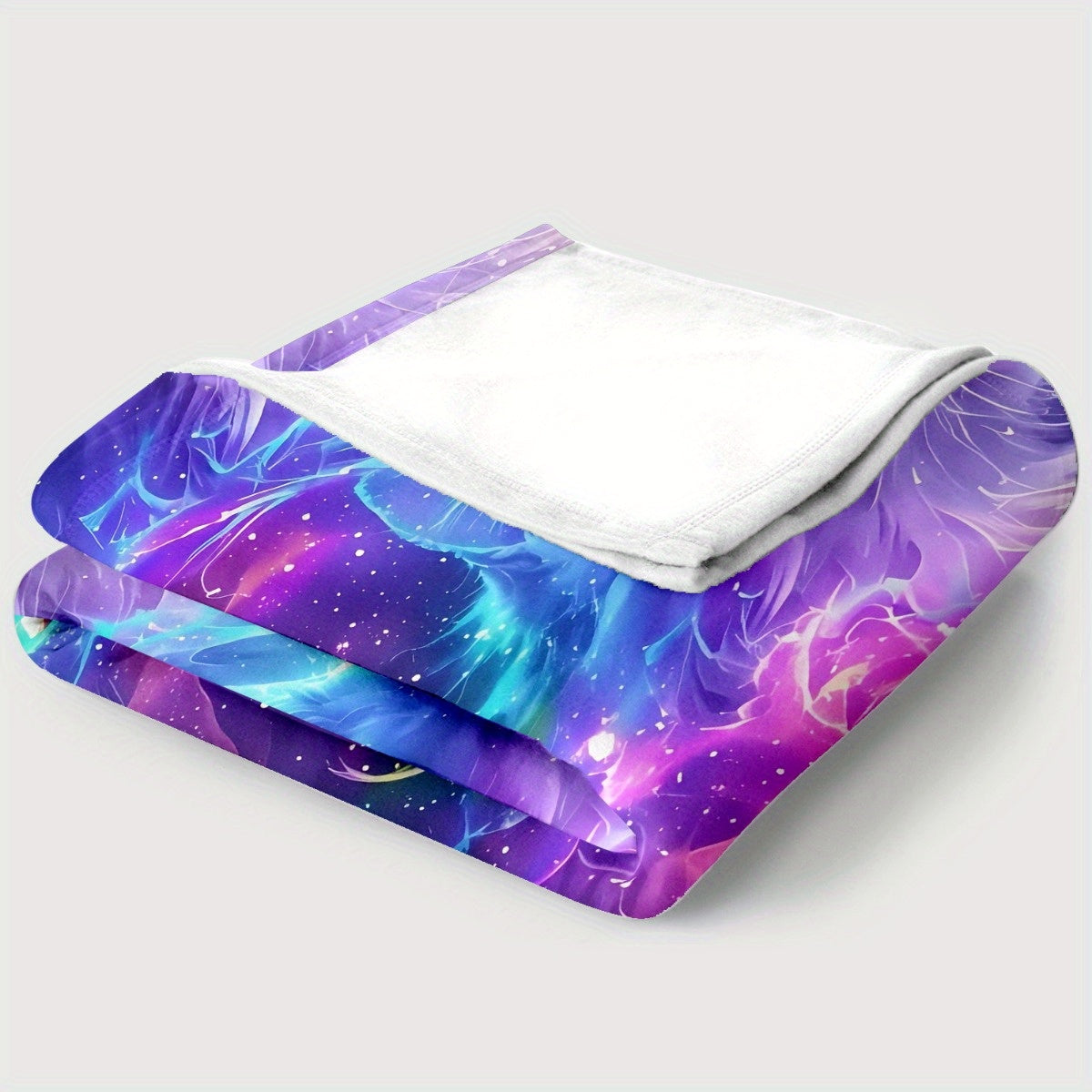 Aonana Galaxy Cat Fantasy Flannel Throw Blanket