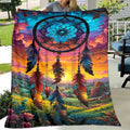Aonana Dreamcatcher Landscape Fantasy Print Cozy Flannel Throw Blanket