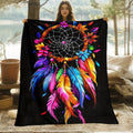 Aonana Feathered Dreamcatcher Cozy Flannel Throw Blanket