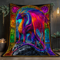 Aonana Fantasy Dragon Print Flannel Throw Blanket