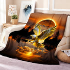 Aonana Lightning Eagle Print Flannel Throw Blanket