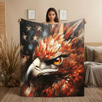 Aonana Lightning Eagle Print Flannel Throw Blanket