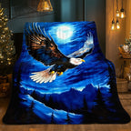 Aonana Lightning Eagle Print Flannel Throw Blanket
