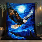 Aonana Lightning Eagle Print Flannel Throw Blanket