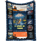 Aonana "I'd Rather Be Fishing" Flannel Throw Blanket