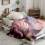 Aonana Nine-Tailed Fox Flannel Throw Blanket