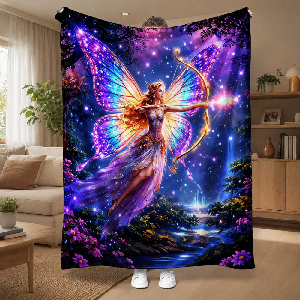 Aonana Glowing Fairy Flannel Throw Blanket