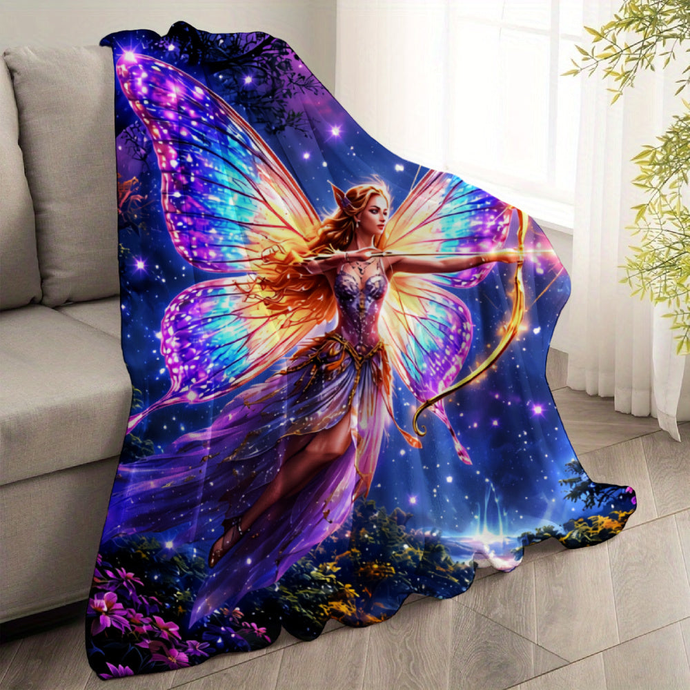 Aonana Glowing Fairy Flannel Throw Blanket