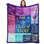 Aonana Christian “I Am a Child of God” Flannel Blanket