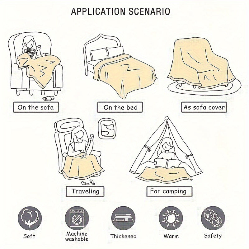 Aonana Sun, Moon & Stars Flannel Throw Blanket