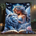 Aonana Fairy &  Lion King Flannel Throw Blanket