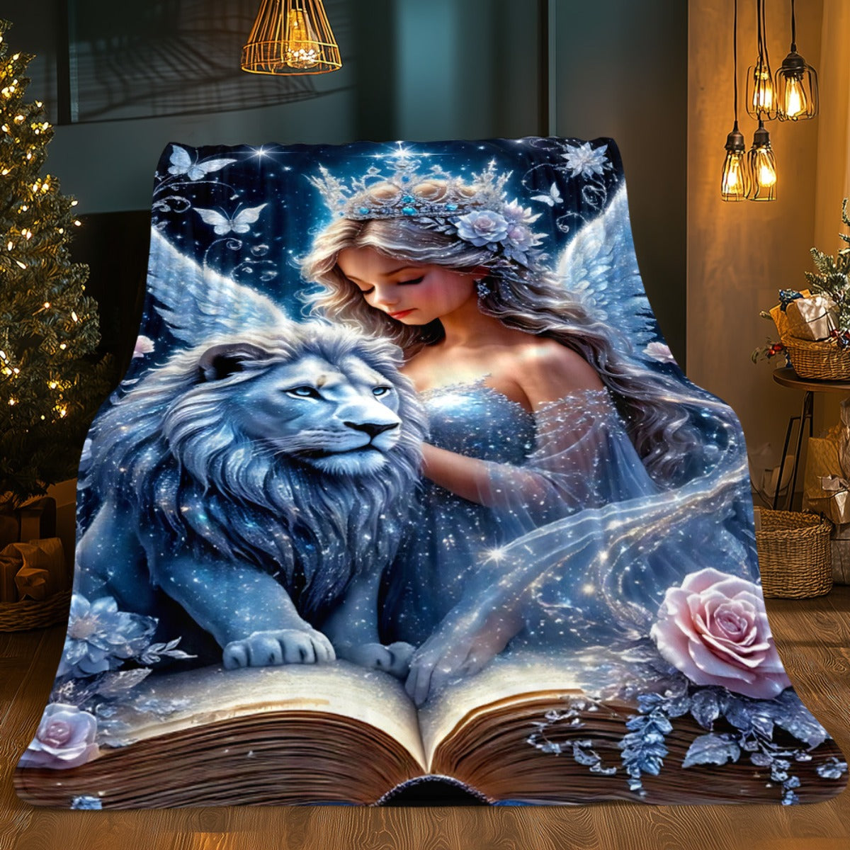 Aonana Fairy &  Lion King Flannel Throw Blanket