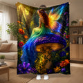Aonana Fantasy Mushroom Fairy Cozy Flannel Throw Blanket
