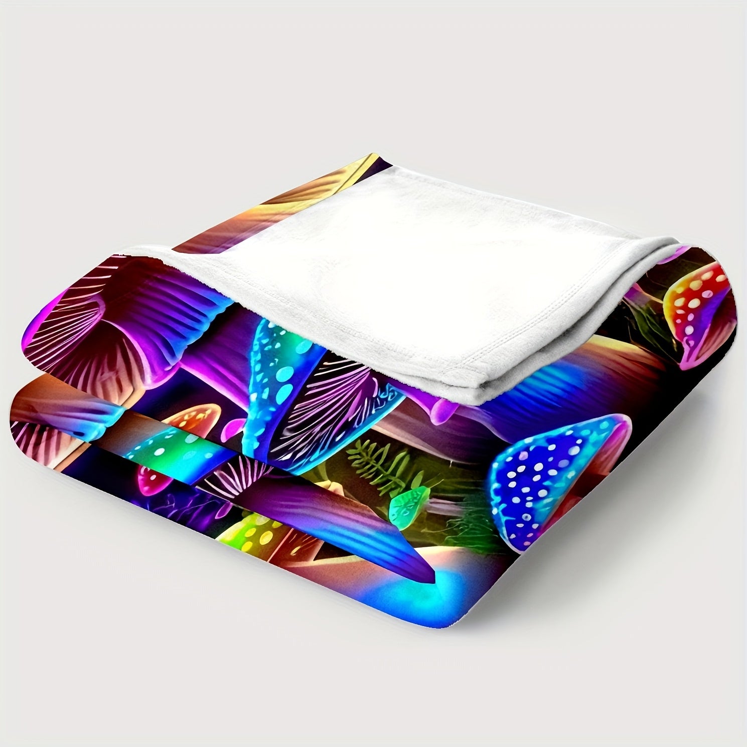 Aonana Fantasy Mushroom Family Cozy Flannel Throw Blanket