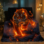Aonana Tiger King Flannel Throw Blanket