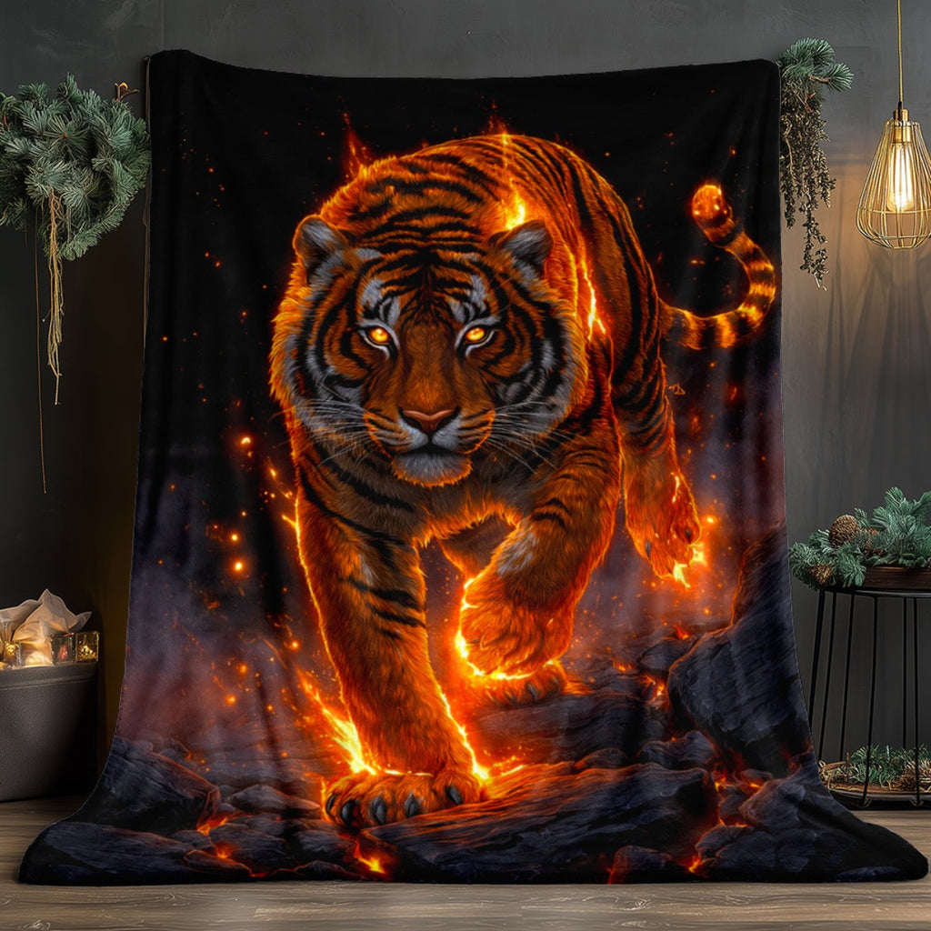 Aonana Tiger King Flannel Throw Blanket