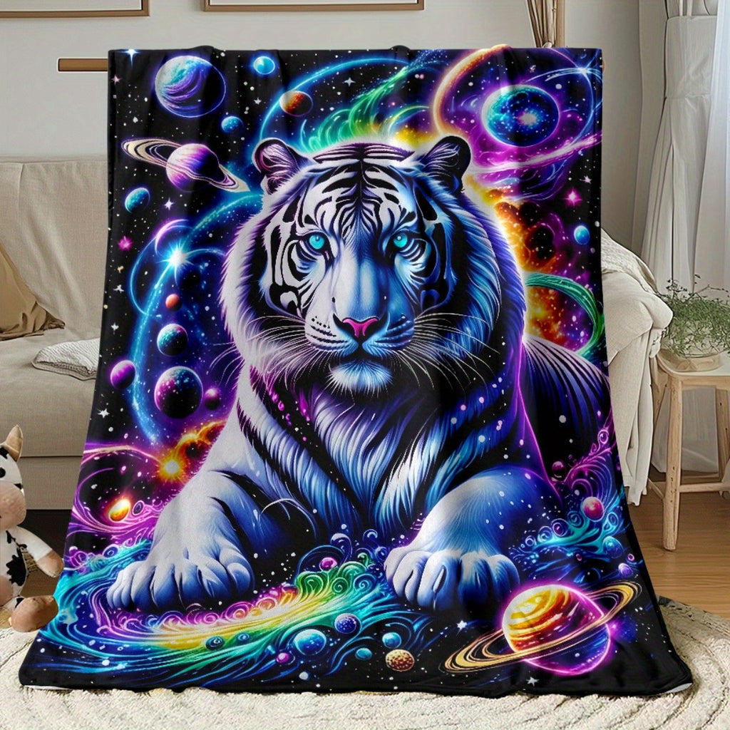 Aonana Tiger King Flannel Throw Blanket