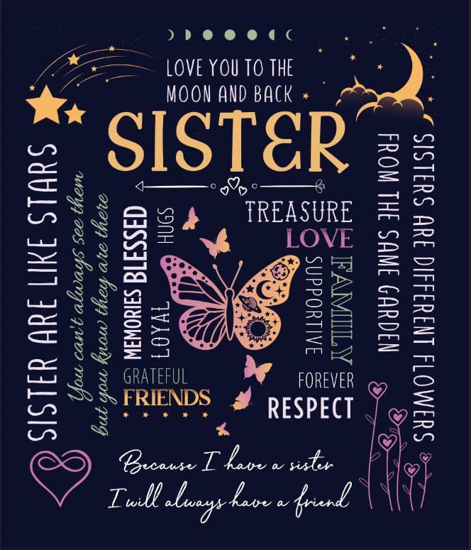 Aonana “To My Sister” Meaningful Gift Flannel Throw Blanket