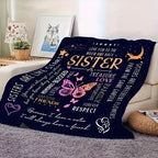 Aonana “To My Sister” Meaningful Gift Flannel Throw Blanket