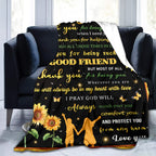 Aonana “To My Sister” Sunflower & Butterfly Inspirational Flannel Throw Blanket