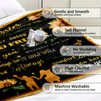 Aonana “To My Sister” Sunflower & Butterfly Inspirational Flannel Throw Blanket