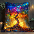 Aonana Tree of Life Printed Flannel Throw Blanket