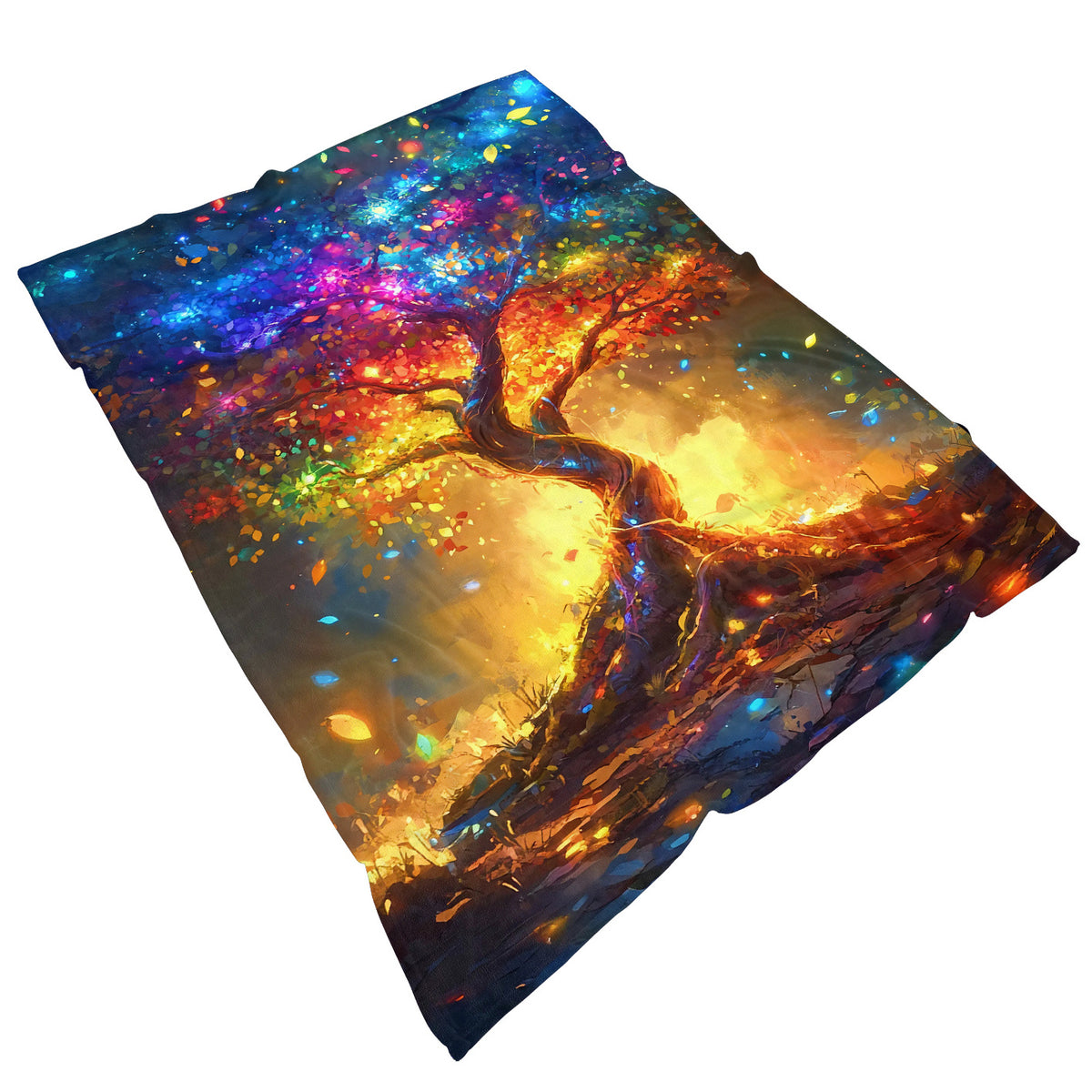 Aonana Tree of Life Printed Flannel Throw Blanket